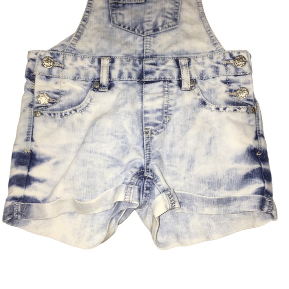 Squeeze Acid Wash Shorts Overalls Size 7 Shortalls Denim Retro Style Cute - Picture 4 of 10